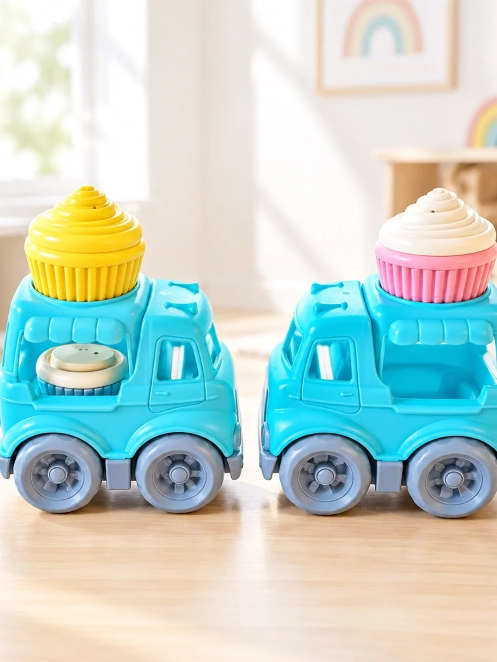 Green Toys Cupcake Trucks - Two Trucks- 2 1/2 Cupcakes